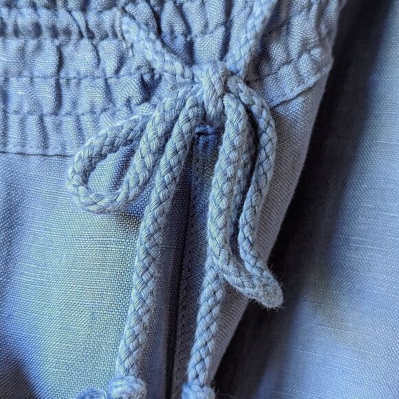 Salt Life Women's Linen Blend Elastic Waist Drawstring Pant Coastal Blue S NWT - Picture 10 of 12